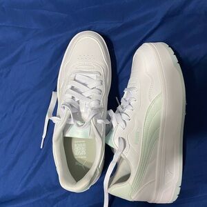 Puma Women's White and Mint Sneakers